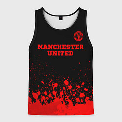 Майка-безрукавка мужская Manchester United - red gradient посередине, цвет: 3D-черный