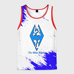 Майка-безрукавка мужская Скайрим зима, цвет: 3D-красный