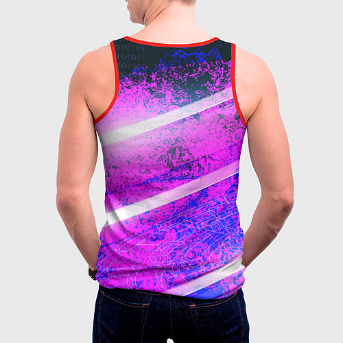 Мужская майка без рукавов Detroit become human neon / 3D-Красный – фото 4