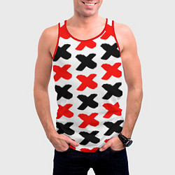 Майка-безрукавка мужская Крестики, цвет: 3D-красный — фото 2