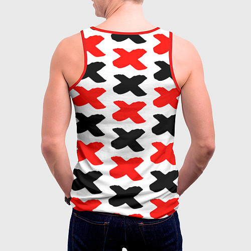 Мужская майка без рукавов Крестики / 3D-Красный – фото 4