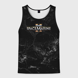 Майка-безрукавка мужская Warhammer 40000 space marine 2 black logo, цвет: 3D-черный