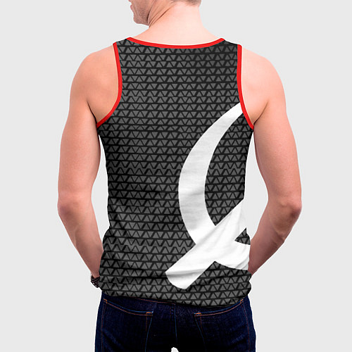 Мужская майка без рукавов Россия паттерн ссср / 3D-Красный – фото 4