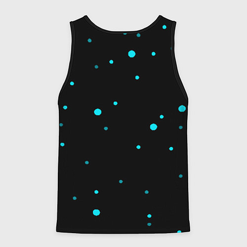 Мужская майка без рукавов Герб РФ голубые краски / 3D-Черный – фото 2