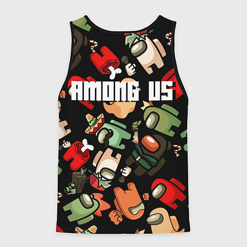 Мужская майка без рукавов Персонажи Among us / 3D-Черный – фото 2