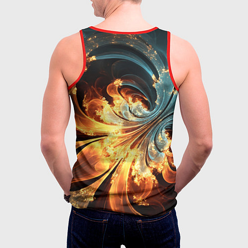 Мужская майка без рукавов Абстрактный фрактал / 3D-Красный – фото 4