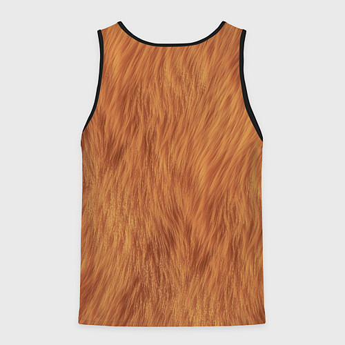 Мужская майка без рукавов Рыжий мех лисы / 3D-Черный – фото 2