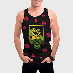 Майка-безрукавка мужская Боевые жабы паттерн, цвет: 3D-черный — фото 2