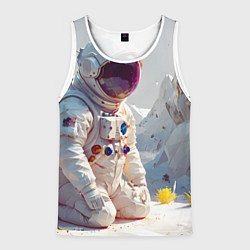 Мужская майка без рукавов Космонавт на фантастической планете