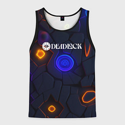 Майка-безрукавка мужская Deadlock logo текстурные плиты, цвет: 3D-черный