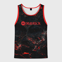 Майка-безрукавка мужская Deadlock logo red texture, цвет: 3D-красный
