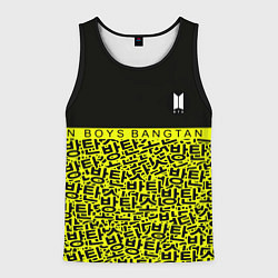 Майка-безрукавка мужская BTS pattern kpop, цвет: 3D-черный