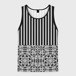 Мужская майка без рукавов Комбинированный с геометрическим и полосатым узоро