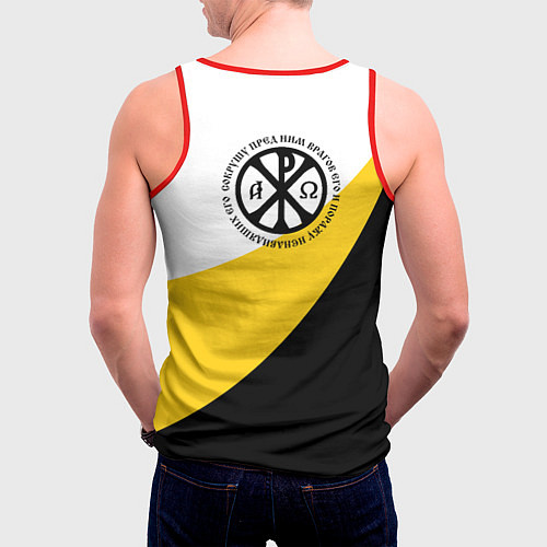 Мужская майка без рукавов Сокрушу пред ним врагов его большая хризма / 3D-Красный – фото 4