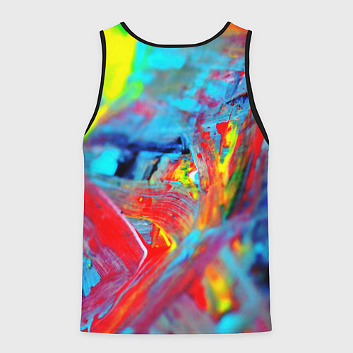 Мужская майка без рукавов Абстрактные краски неон / 3D-Черный – фото 2