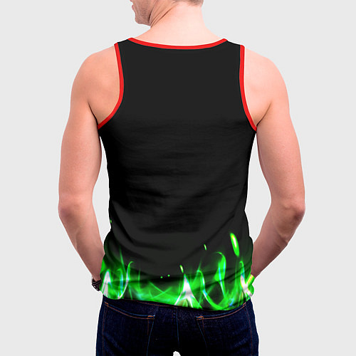 Мужская майка без рукавов Toxic text / 3D-Красный – фото 4