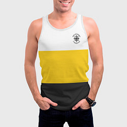 Майка-безрукавка мужская Мы русские с нами Бог НИКА 2 черная патриоты, цвет: 3D-белый — фото 2