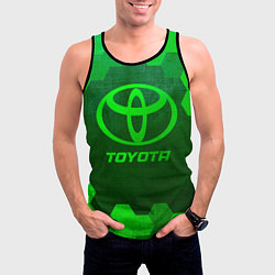 Майка-безрукавка мужская Toyota - green gradient, цвет: 3D-черный — фото 2