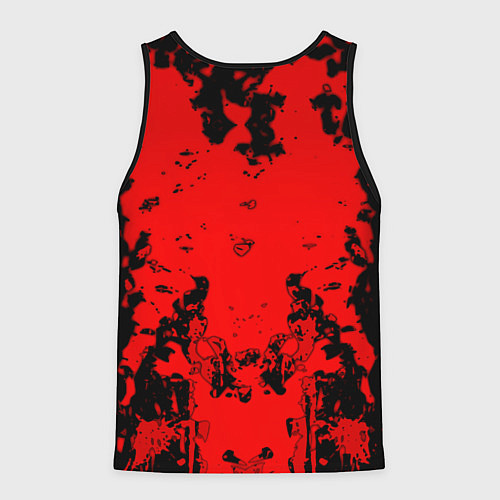 Мужская майка без рукавов Among us краски на красном / 3D-Черный – фото 2