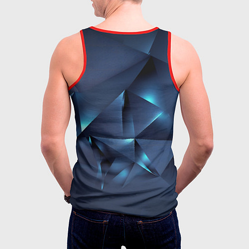 Мужская майка без рукавов Геометрия с подсветкой / 3D-Красный – фото 4
