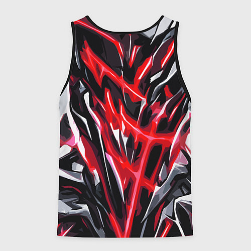 Мужская майка без рукавов Красная энергетическая абстракция / 3D-Черный – фото 2