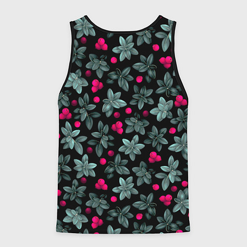 Мужская майка без рукавов Клюквенный паттерн / 3D-Черный – фото 2