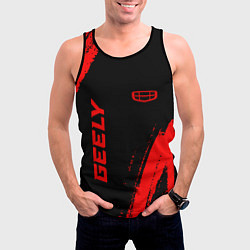 Майка-безрукавка мужская Geely - red gradient вертикально, цвет: 3D-черный — фото 2