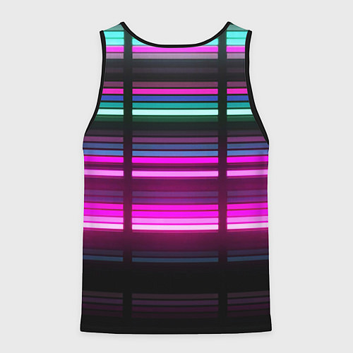 Мужская майка без рукавов Неоновые лучи текстура / 3D-Черный – фото 2