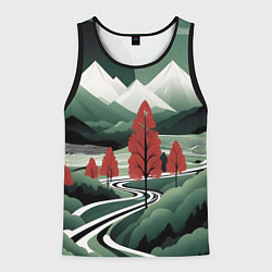 Майка-безрукавка мужская Дорога на природу, цвет: 3D-черный