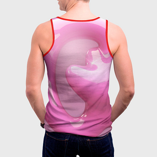 Мужская майка без рукавов Розовые краски абстракция / 3D-Красный – фото 4