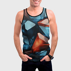 Майка-безрукавка мужская Синие и янтарные камни, цвет: 3D-черный — фото 2