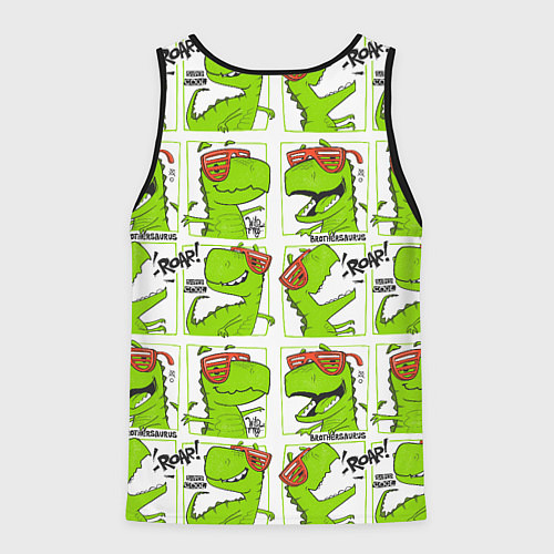 Мужская майка без рукавов Brothersaurus / 3D-Черный – фото 2