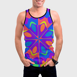 Майка-безрукавка мужская Оптический узор красочная мозаика, цвет: 3D-черный — фото 2