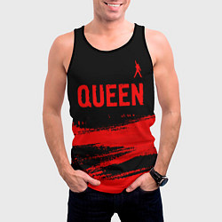 Майка-безрукавка мужская Queen - red gradient посередине, цвет: 3D-черный — фото 2