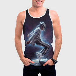 Майка-безрукавка мужская Michael Jackson on the moon, цвет: 3D-белый — фото 2