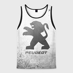 Майка-безрукавка мужская Peugeot - white gradient, цвет: 3D-черный