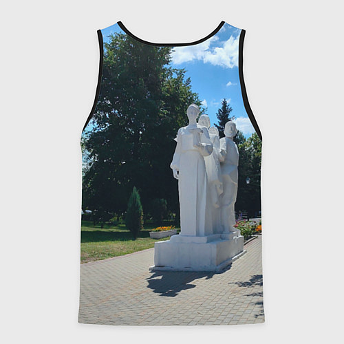 Мужская майка без рукавов Город Павловский Посад / 3D-Черный – фото 2