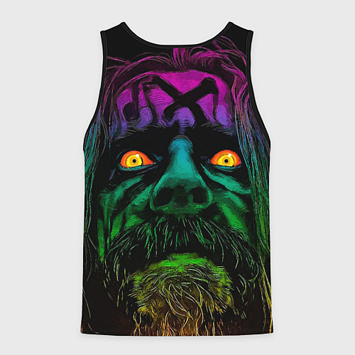 Мужская майка без рукавов Rob zombie - head / 3D-Черный – фото 2