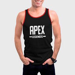 Майка-безрукавка мужская Apex legends logo white, цвет: 3D-красный — фото 2