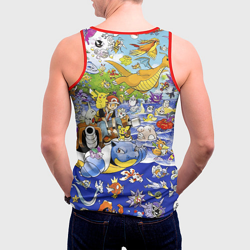 Мужская майка без рукавов Карманные монстры покемены / 3D-Красный – фото 4