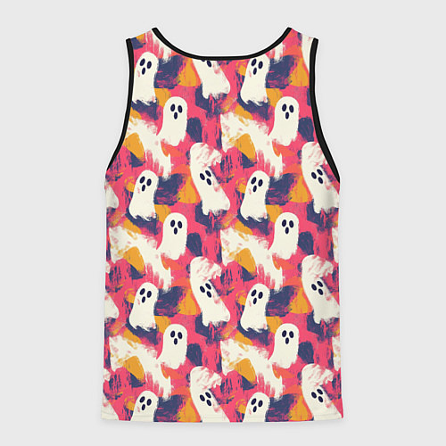 Мужская майка без рукавов Приведения на ярком фоне / 3D-Черный – фото 2