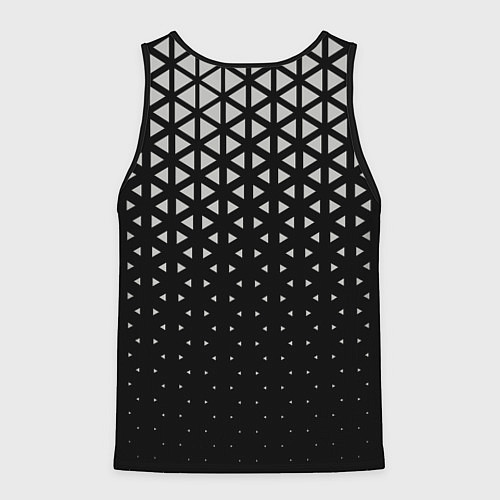 Мужская майка без рукавов Геометрический градиент - чёрно-белый / 3D-Черный – фото 2