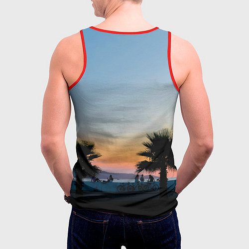 Мужская майка без рукавов Курортный Сочи / 3D-Красный – фото 4