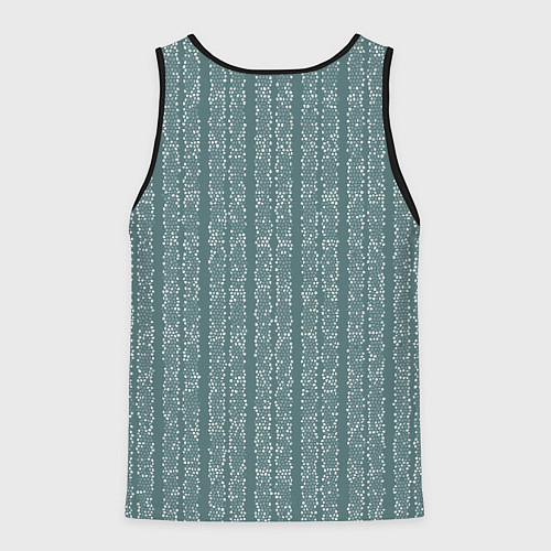 Мужская майка без рукавов Холодный синий полосы в мелкую крапинку / 3D-Черный – фото 2