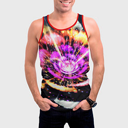 Майка-безрукавка мужская Оптический узор цветок, цвет: 3D-красный — фото 2