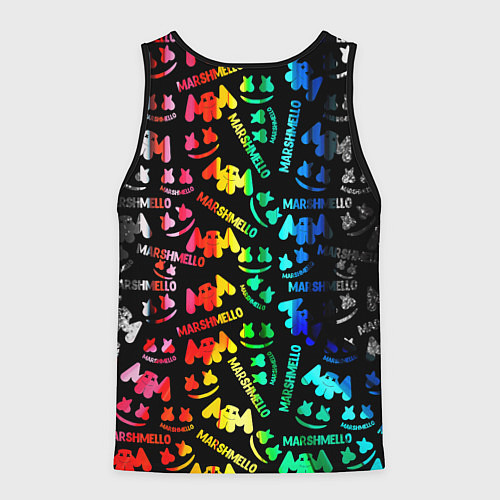 Мужская майка без рукавов Marshmello neon color / 3D-Черный – фото 2