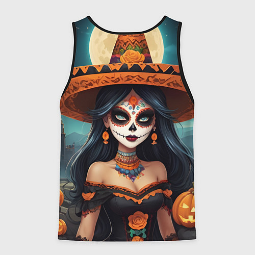 Мужская майка без рукавов Страшилки ведьмочка / 3D-Черный – фото 2