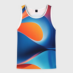 Майка-безрукавка мужская Абстрактный геометрический градиент, цвет: 3D-белый