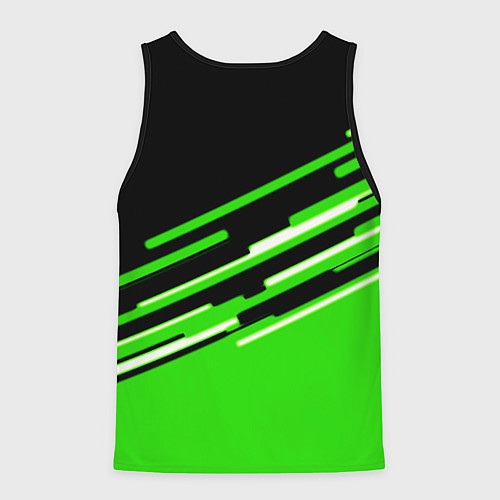 Мужская майка без рукавов PUBG line geometry / 3D-Черный – фото 2