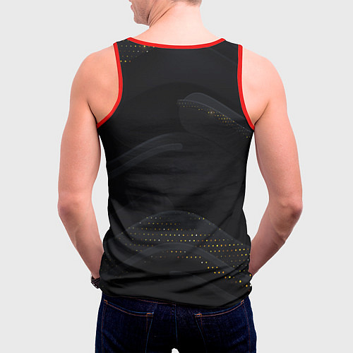 Мужская майка без рукавов Геометрия полосы текстура / 3D-Красный – фото 4